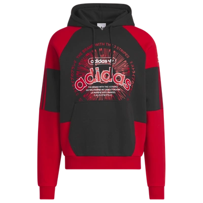 Adidas Originals Mens Adidas Blocked Hoodie In Black/red