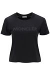 MONCLER T-SHIRT WITH RHINESTONE LOGO