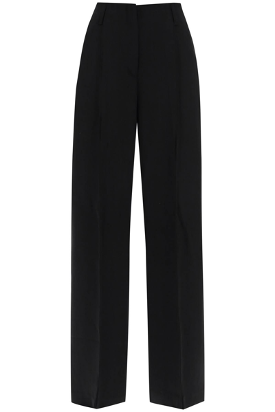 Acne Studios Zip-detailed Wool-blend Flared Trousers In 黑色的