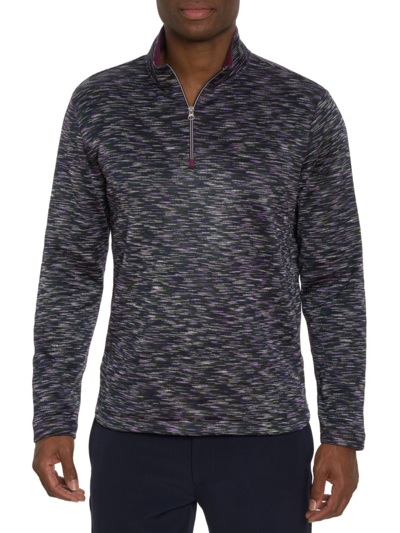 Robert Graham Men's Waterford Knit Half-zip Pullover In Berry