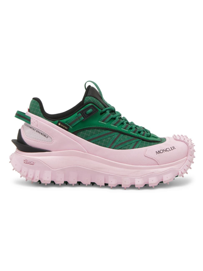 Moncler Trailgrip Gtx Low-top Sneakers In Rosa Anticato Scuro/verde Scuro