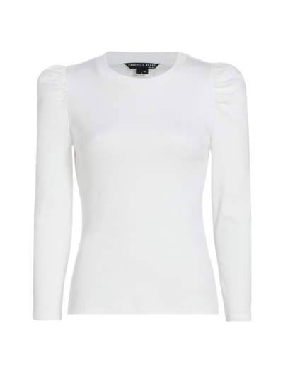 Veronica Beard Ruched-sleeve Top In White