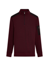 Bugatchi Reversible Knit Quarter Zip Pullover In Burgundy