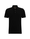 Hugo Boss Regular-fit Polo Shirt In Mercerized Italian Cotton In Black