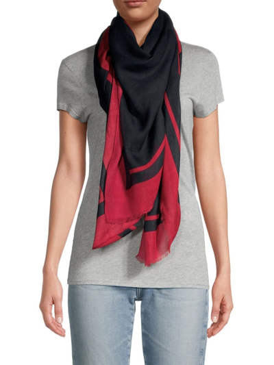 Rag & Bone Women's Logo Heart Scarf In Black Red