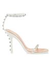 Alexander Wang Women's Nicki 105mm Crystal-studded Strappy Sandals In White