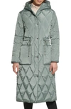 Kenneth Cole New York Stadium Length Puffer Jacket In Sage