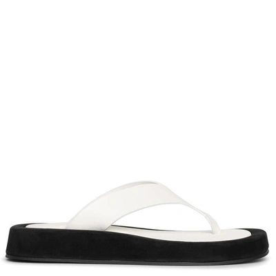 The Row Flip Flops In Natural Black