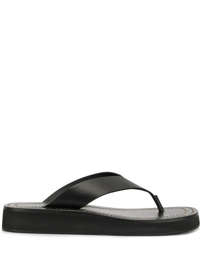 The Row Flip Flops In Black