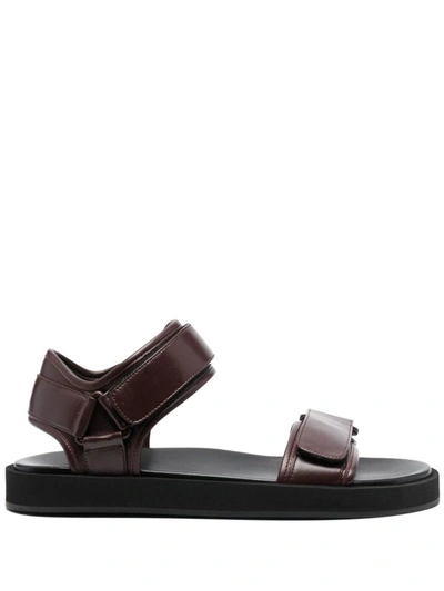 The Row Sandals In Eggplant
