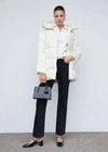 Mango Hood Quilted Coat Off White
