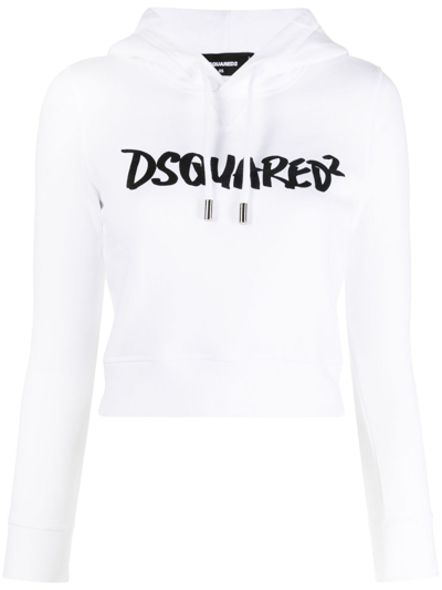 Dsquared2 White Hoodie With Logo In New