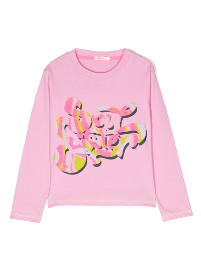 Billieblush Text-print Cotton T-shirt In Rosa