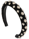 Jennifer Behr Margaret Pearly Velvet Headband In Black