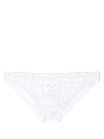 Amir Slama Crochet-knit Swimming Trunks In White