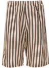 AMIR SLAMA STRIPED ELASTICATED-WAIST SHORTS