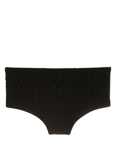 Amir Slama Crochet-knit Swimming Trunks In Black