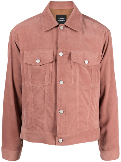 Studio Tomboy Buttoned Corduroy Shirt Jacket In Rosa