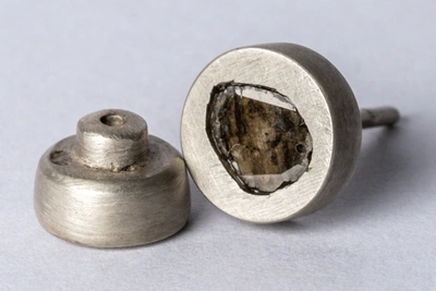 Parts Of Four Sterling Silver And Diamond Single Earring In Dirty Sterling