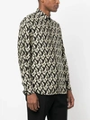 Saint Laurent Abstract-print Cotton Shirt In Noir Sable
