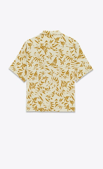 Saint Laurent Hawaii Leaf-print Lyocell-blend Twill Shirt In Geometrical Palm Tree