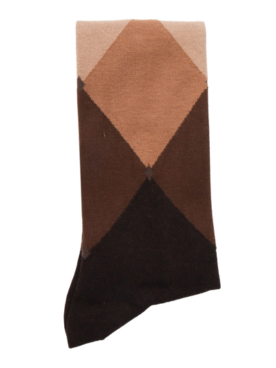 Ballantyne Argyle Socks In Brown