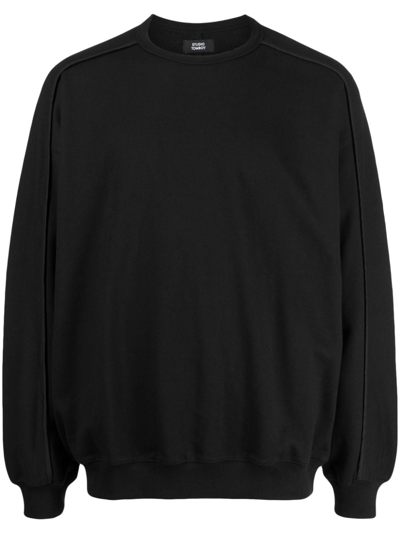 Studio Tomboy Pipe-trim Crew-neck Sweatshirt In Black