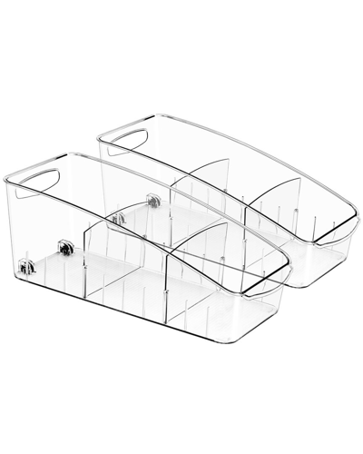 Sorbus Home 2pk Narrow Clear Organizing Bin On Wheels