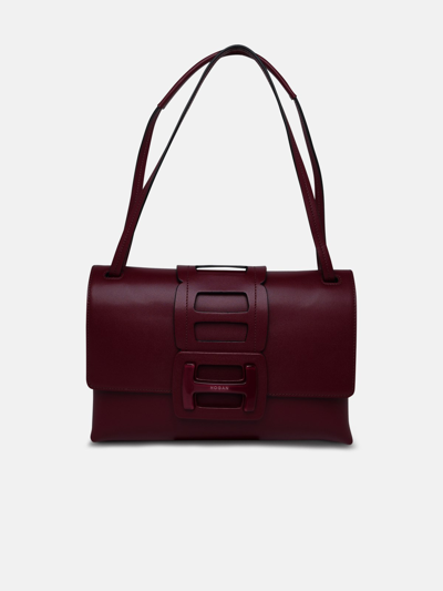 Hogan Burgundy Leather Bag In Bordeaux
