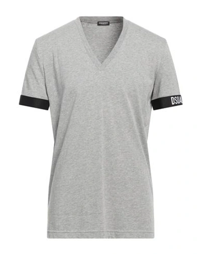Dsquared2 Man Undershirt Grey Size Xxl Cotton, Elastane In Grey