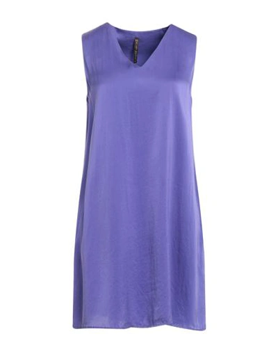Manila Grace Woman Short Dress Purple Size 8 Silk
