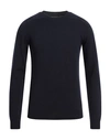 Trussardi Small-logo Crew-neck Sweater In Blue