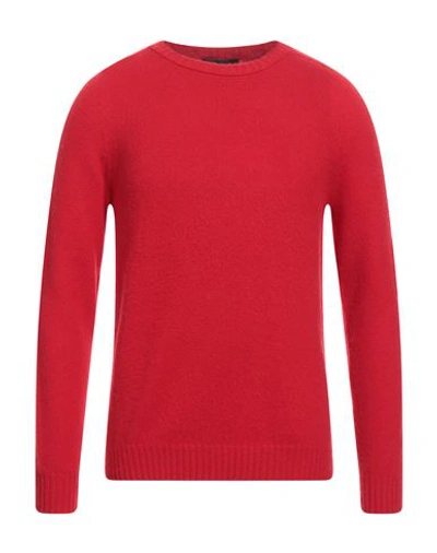 Alpha Studio Man Sweater Red Size 42 Geelong Wool In Red