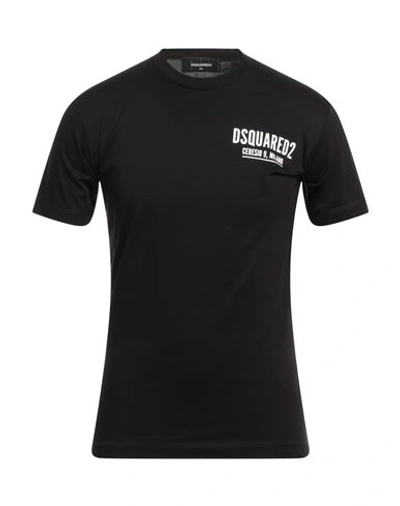 Dsquared2 Man T-shirt Black Size Xs Cotton In Black