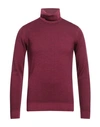 Alpha Studio Man Turtleneck Garnet Size 44 Merino Wool In Red