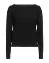 Ballantyne Woman Sweater Black Size 10 Wool, Viscose, Polyester, Cashmere, Silk