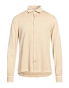 Boglioli Man Shirt Beige Size M Cotton, Cashmere