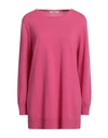 Kangra Woman Turtleneck Pink Size 4 Mohair Wool, Silk, Cashmere In Magenta