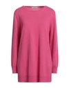 Kangra Cashmere Kangra Woman Turtleneck Pink Size 4 Mohair Wool, Silk, Cashmere In Magenta