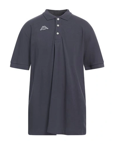 Kappa Man Polo Shirt Navy Blue Size Xxl Cotton