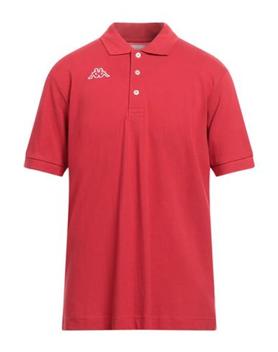 Kappa Man Polo Shirt Red Size Xxl Cotton In Red