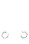 Amina Muaddi Silver Embellished Studded Earrings In Silver
