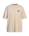 Drôle De Monsieur Man T-shirt Cream Size Xl Cotton In Beige