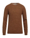 Irish Crone Man Sweater Camel Size Xl Alpaca Wool, Polyamide, Wool In Beige