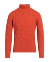 Kangra Cashmere Kangra Man Turtleneck Orange Size 40 Wool