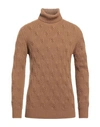 Kangra Cashmere Kangra Man Turtleneck Camel Size 44 Wool In Beige