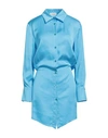 Vicolo Woman Short Dress Azure Size M Viscose In Blue
