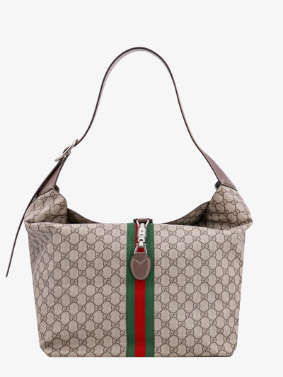 Gucci Large Gg-supreme Canvas Cross-body Bag In Beige