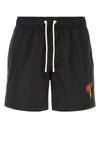 PALM ANGELS PALM ANGELS MAN BLACK POLYESTER SWIMMING SHORTS