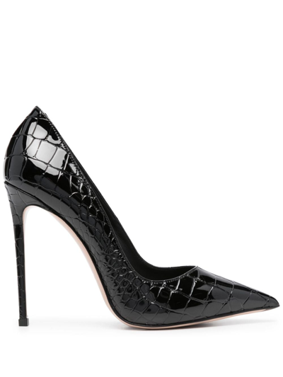 Le Silla Eva 120mm Leather Pumps In Black